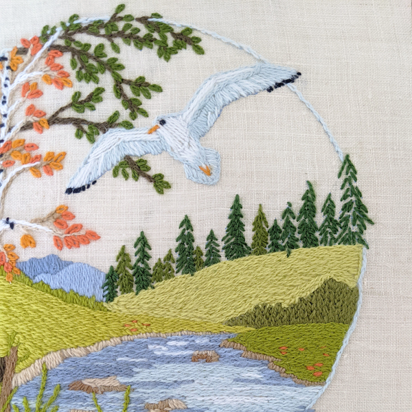 "Jonathan Livingston Seagull" Embroidered Art